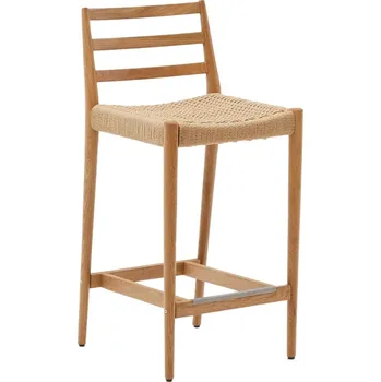 Barová židle Kave Home Dubová barová židle Analy 70 cm s výpletem
