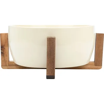 Mísa podnos na salát, svačinu, ovoce, 28 cm, na dřevěném stojanu