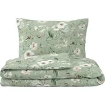 Kvalitex Klasické ložní bavlněné povlečení DELUX MAGNÓLIE zelená 1+2, 220x200, 70x90cm 242429796