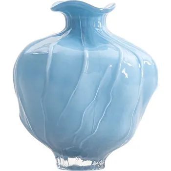 Váza Váza CORALIA skleněná modrá 21x21x24 cm HOMLA