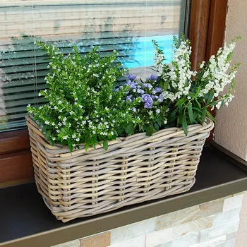 Truhlík RATANOVÝ TRUHLÍK CLASIC, Grey, 40x23x20cm (Van der Leeden®)