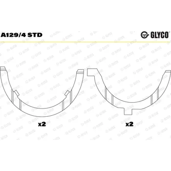 Kliková hřídel Distanční kotouč, kliková hřídel GLYCO A129/4 STD