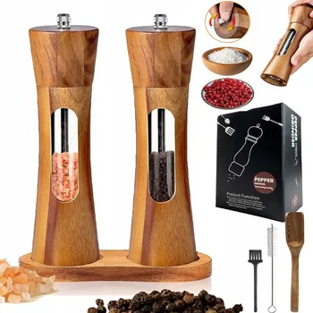 Kuchyňský mlýnek MLÝNEK NA PEPŘ A SŮL SOLNIČKA A PEPŘENKA RUČNÍ S JEDNODUCHOU REGULACÍ