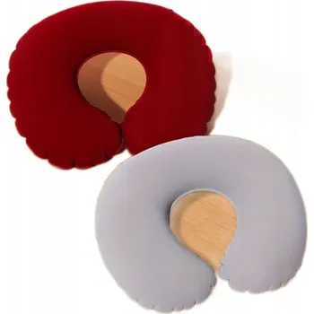 Polštář Opěrka hlavy Polštář cestovní polštář Velurová Nafukovací Rogal Sada 2ks