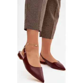 Dámské lodičky Boto Baleríny se zlatým sponem Iverelle Barva: Červená, Velikost: 41