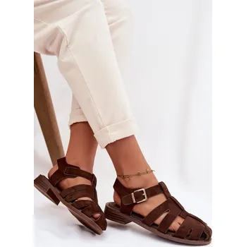 Dámské sandále Boto Dámské sandály Římské s zlatým přezkou Janessa Barva: Béžová, Velikost: 39