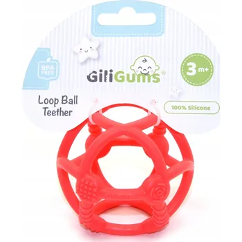 Hračka pro kojence Ortodontické kousátko GiliGums silikonové červené