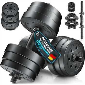 Sada činek, 2 dílná, nastavitelná, 20 kg, černá - A RE:SPORT