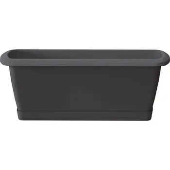 Květináč PRO Truhlík s miskou RESPANA SET antracit 78,6 cm