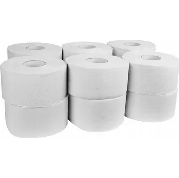 Toaletní papíry Papier toaletowy 100% celuloza 12 szt. Jumbo Velký, bílý a měkký