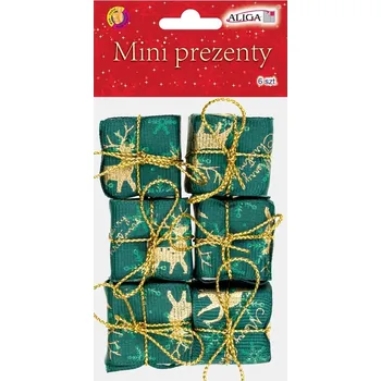 Vánoční dekorace Mini dárky na dekoraci ozdoba věnec 4,8 cm 6 kusů VÁNOCE