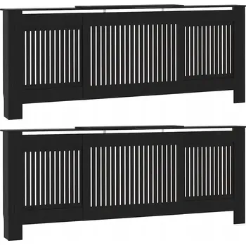 Radiátor Kryt na radiátor 2 ks Černý (142-205) x 20,5 x 81,5 cm