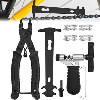 Cyklo nářadí OPRAVNÁ SADA NA ŘETĚZY JÍZDNÍCH KOL - Nýtovač, Kleště, Měřidlo