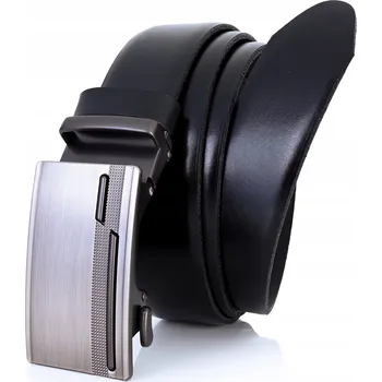 Opasek Kožený pánský Pásek s automatickou sponou, 3,5 cm, černý