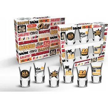 Sklenice SKLENIČKY 6 ks KOMPLET VAŠICH TASTŮ S VTIPNÝMI ŽIVOTNÍMI TEXTY