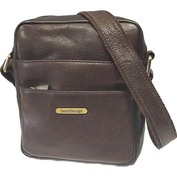 Pánská aktovka Sendi Design CT/MG/710 kožená taška crossbody hnědá