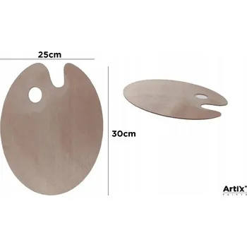 Obraz Malířská paleta kulatá dřevěná 25x30 cm