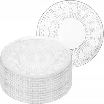 Talíř Sada dezertních talířů, skleněné talířky 12 Ks Altom Design Karen 17,5 cm
