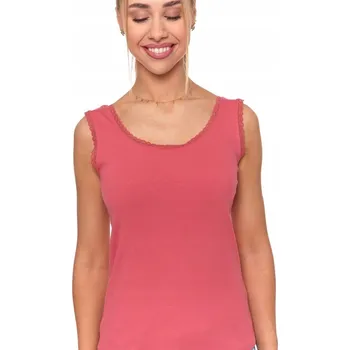 Elegantní DÁMSKÝ TOP tílko s krajkovým lemem žebrovaný MORAJ L