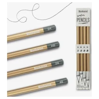 Set školních potřeb Bookaroo Ołówki - Złote (4 sztuki)