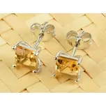 Citrín náušnice čtvereček Ag 925/1000