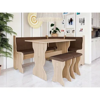 Jídelní set Kuchyňský rohový set s taburety Mirjan24 Samot 4 dílný