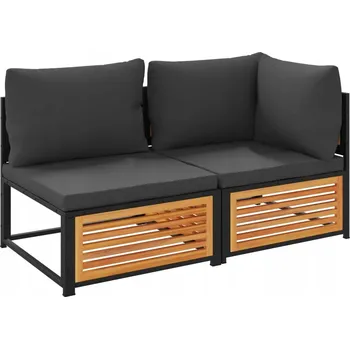 Zahradní pohovka Zahradní pohovka s polštáři pro 2 osoby, masivní akáciové dřevo