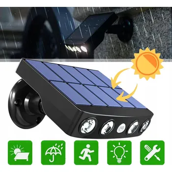 Venkovní osvětlení SOLARNA LAMPA LED CZARNA 120° SENZOR POHYBU IP65 3 REŽIMY PRO ZAHRADU