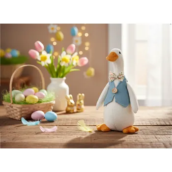 Velikonoční dekorace Velikonoční figurka GOOSE pan husa s vestou 21 cm Výška 21 cm 726347