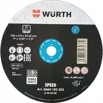 Řezný kotouč Wurth Řezný kotouč Speed na ocel