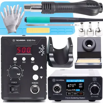 Páječka HORKOVZDUŠNÁ PÁJECÍ STANICE TECHREBAL 858D + PÁJECÍ STANICE S HROTEM TECHREBAL T12 75W