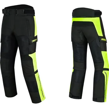 Sport W-TEC Dětské rostoucí moto kalhoty Pinapoco černá-fluo - S/M