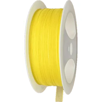 Stuha Stuha organzová Beauty Organdy – Sunny Yellow žlutá 7mm x 5m (4,-Kč/m) (Žlutá organzová stuha, 7mm široká, průsvitná, oboustranná, okraje zpevněné tkaním)