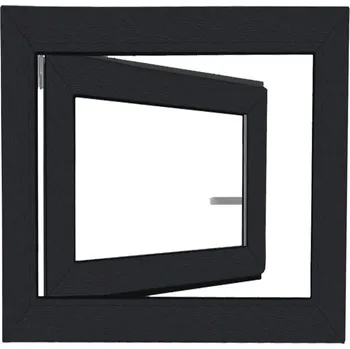 Okno Bravo Plastové okno UNI OS1 60X60 P, bílé/ antracit 7016 - dvojsklo