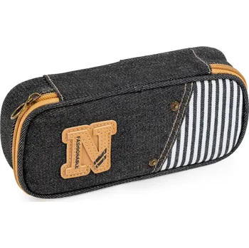 Penál FANDY Penál etue Denim 3 černý
