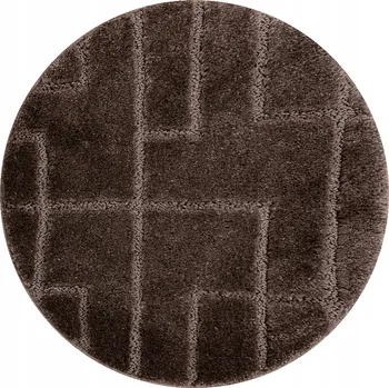 Koupelnová předložka KOUPELNOVÁ PŘEDLOŽKA kulatá 67 cm LINIE hnědá PROTISKLUZOVÁ MĚKKÁ #KPL342