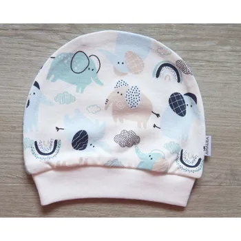 Kojenecká čepice AMÁLKA Bavlněná čepička sloníci Velikost: 56-62