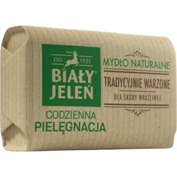 Mýdlo Biały Jeleń, mýdlo v kostce, s lněným olejem, 100 g