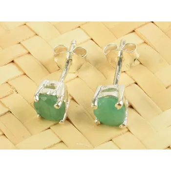 Náušnice Náušnice smaragd kulaté Ag 925/1000