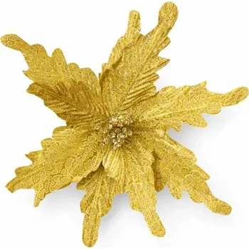 Velikonoční dekorace DECOLED Dekorácia umelý kvet zlatý, 29 cm