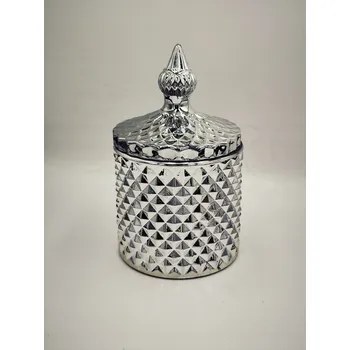 Cukřenka Nádoba - SKLO - Svícen - CUKŘENKA Stříbrná /1 / MOD. Č. 448287 / ARMIR