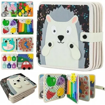 Obraz Rozvíjející 3D senzorická knížka, interaktivní, Montessori, Ježeček