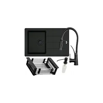 Granitový dřez Jednokomorový dřez Franke BFG Basis, černý křemen