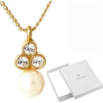 Náhrdelník ZLATÝ NÁHRDELNÍK PERLA KŘIŠŤÁLY SWAROVSKI COLIBRA