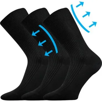 Pánské ponožky 3PACK ponožky Lonka medicine černé (Zdravan) XXL Možnost vrácení zboží ZDARMA do 120 dnů!