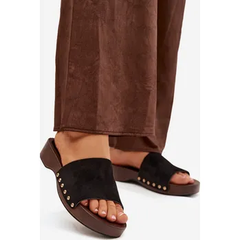 Dámské pantofle Boto Dámské žabky se zlatými přezkami Ferinna Barva: Černá, Velikost: 38