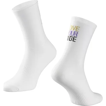 ponožky FORCE LOVE YOUR RIDE, bílé S-M/36-41