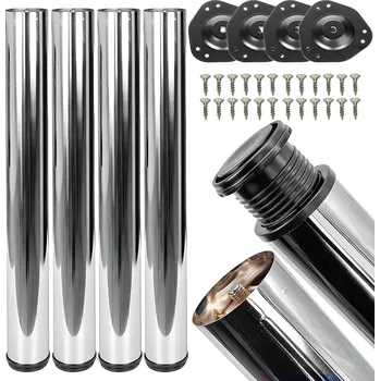 Psací stůl 4 stolové nohy s nastavitelnou výškou, broušený nikl, 1100 mm - 8718475946533