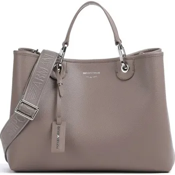 Kabelka Emporio Armani velká kabelka s pouzdrem šedo béžová taupe + doprava zdarma