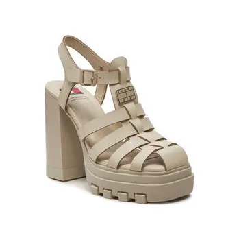 Dámské sandále Sandály Tommy Jeans Tjw Heel Fisherman Sandal EN0EN02458 Béžová 40